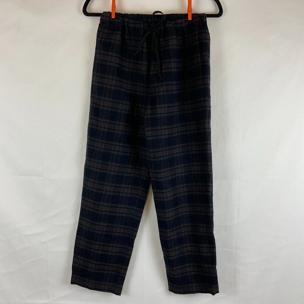 The Group Babaton Drawstring Pants S Gray Black Red Plaid Wide Leg Pockets